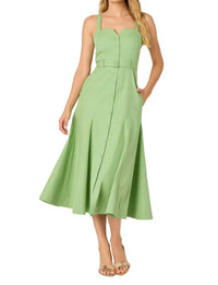 ASTR Mckinley Flared Dress in green - women's dress