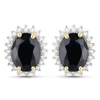 Diana M Jewels Women's Oval Natural Sapphire Stud Earrings (3.32 Ct) - Signature Plus in 14k yellow gold - women's jewelry