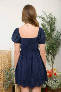 Blu Pepper - Embroidered Scallop Mini Dress