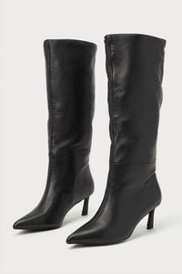 STEVE MADDEN Women's Lavan Kitten Heel Knee High Boots in black - women's shoe