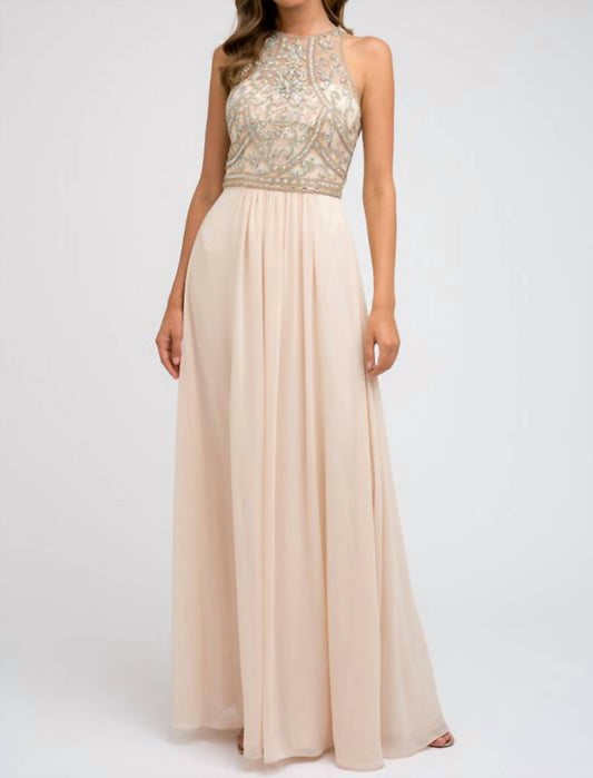 Ladivine - Open-back Beaded Bodice Formal Dress