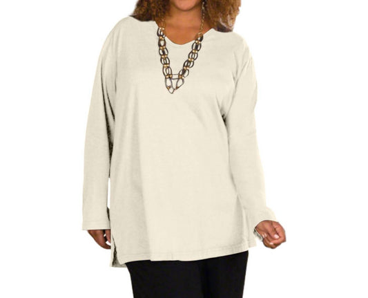 On The Plus Side - V-Neck Long Sleeve Tee - Plus