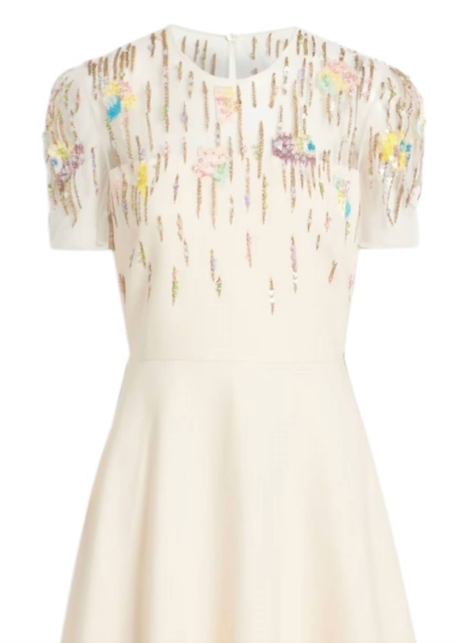Valentino - Women's Embellished Tulle-paneled Crepe Midi Dress