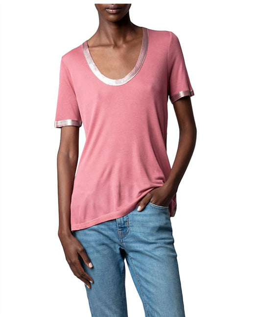 Zadig & Voltaire - Tino Foil Scoop Neck Tee Shirt