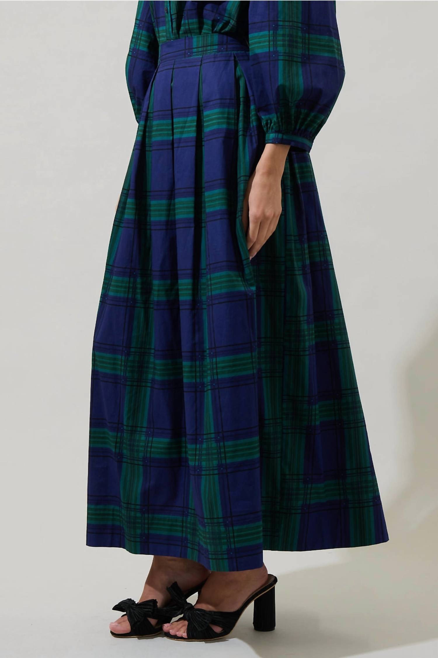 Sugarlips - Harrisville Plaid A-Line Maxi Skirt