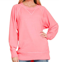 Zenana - Pigment Dyed French Terry Pullover Sweater