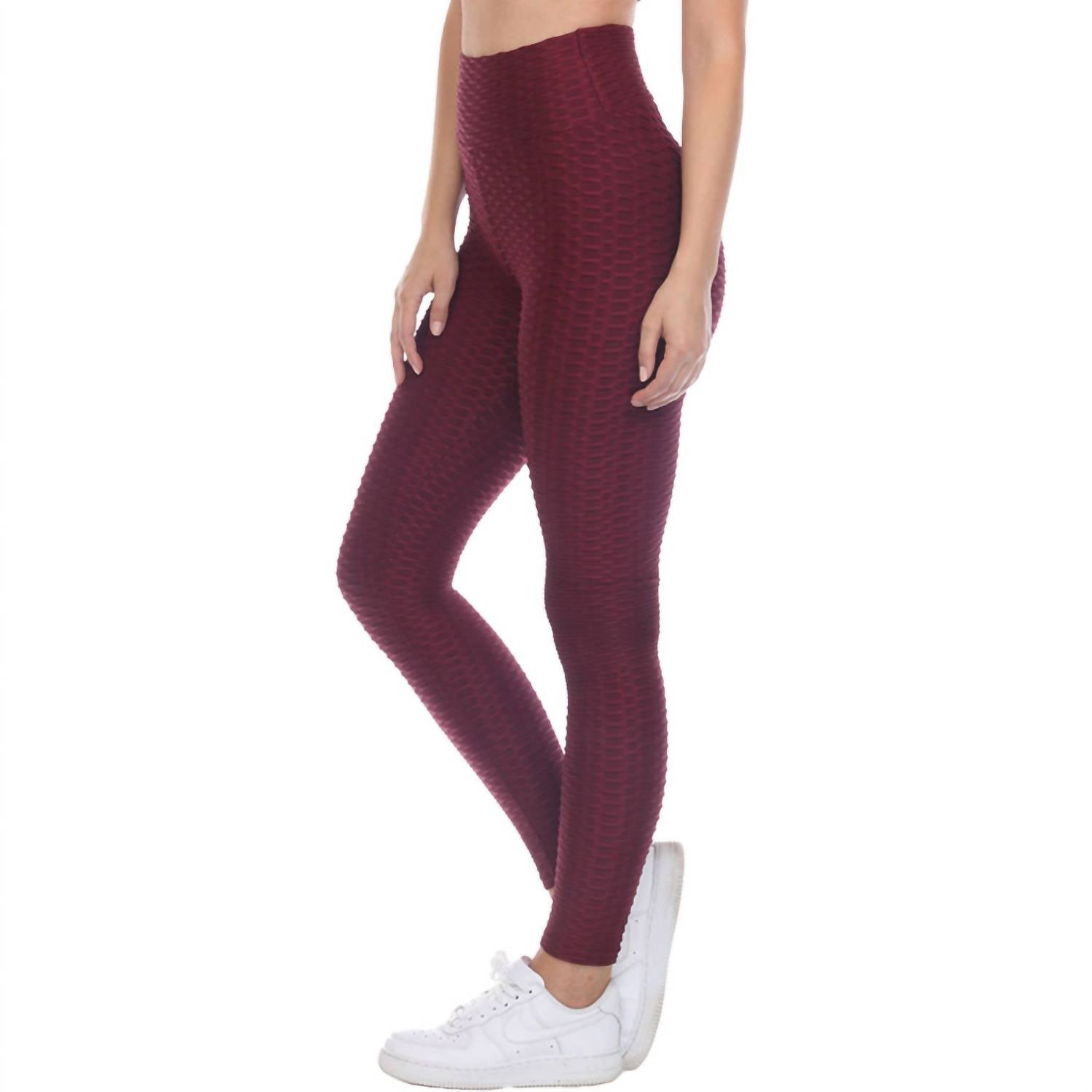 GOLDHAUS Tiktok Butt Lifting And Defining Leggings in burgundy - women's pants - alternate view