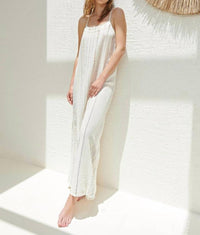 Handloom Canggu Maxi Dress in natural stripes - women's dress