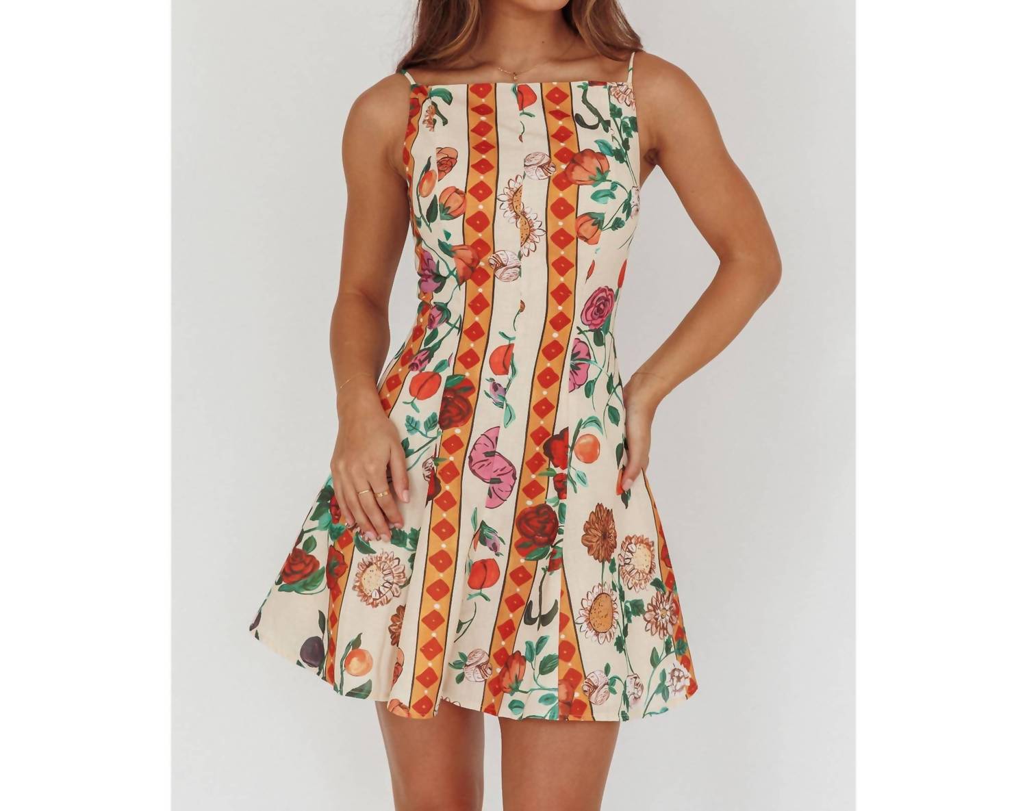 One and Only Collective Bella Mini Dress in multi - women's dress