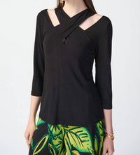 Joseph Ribkoff - V-neck Cut-out Pullover Top