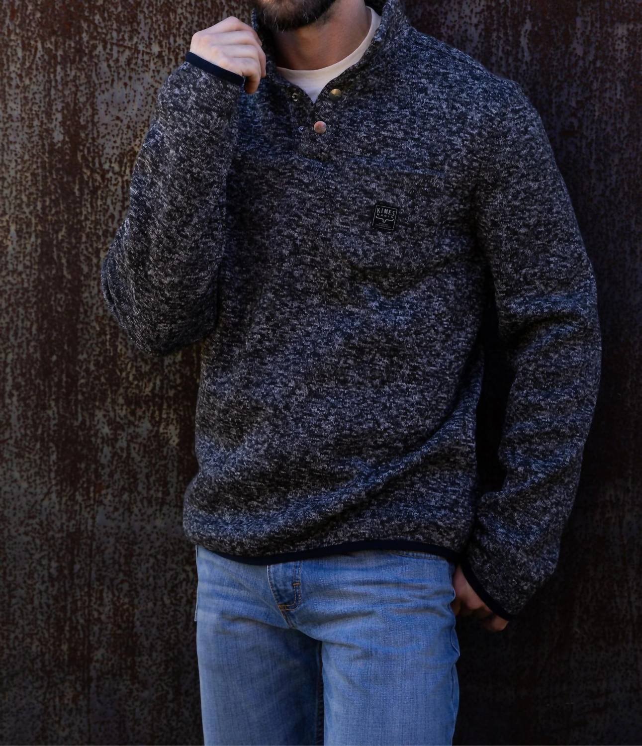 Kimes Ranch Classic Julian Pullover in black - men's sweater