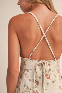 Klesis - Printed Criss Cross Back Tie Twill Romper