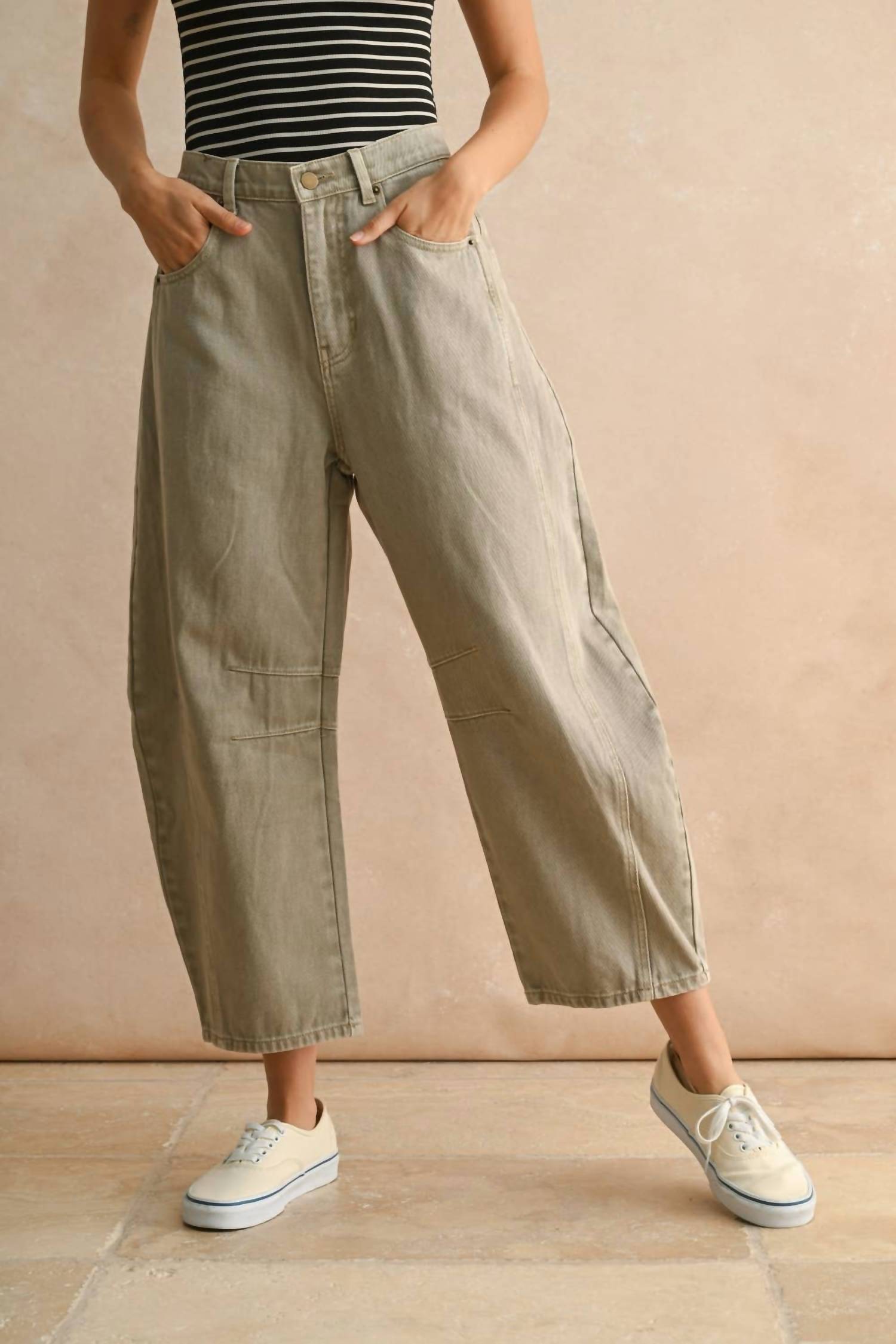 Miou Muse - Bailey High Rise Barrel Pant