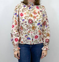 &Merci - Everly Floral Smock Neck Blouse