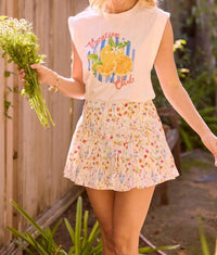 Skies Are Blue - Vacation Club Embroidered Top
