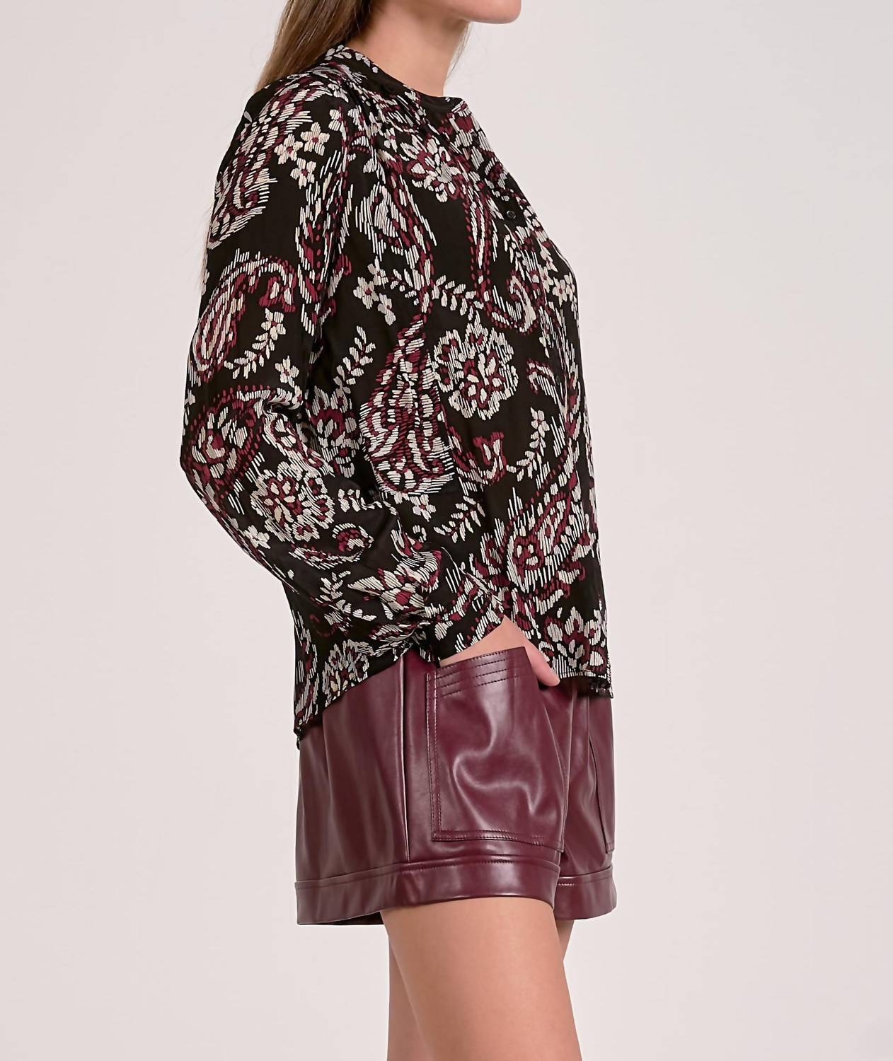 Elan - Paisley Flowy Blouse