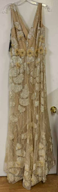 Terani Couture - Mother Of The Bride Wedding Cape Long Evening Metallic Dress