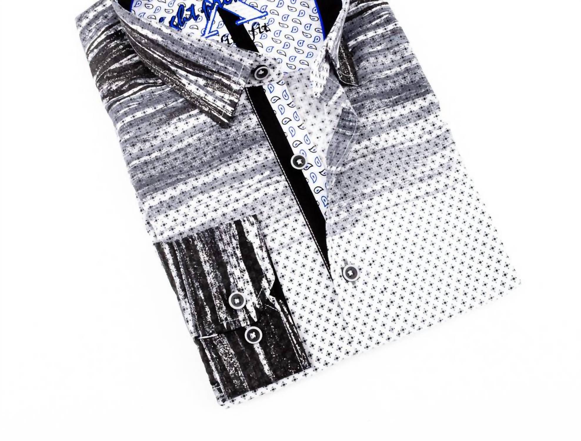 Eight X - Button Down Print Shirt With Paisley Trim