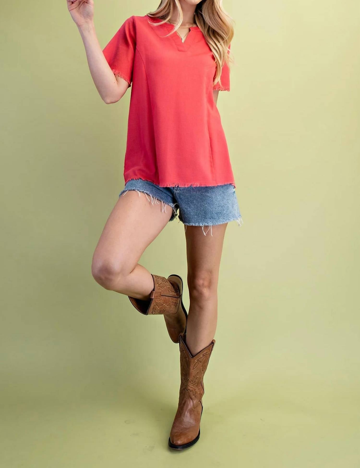 Gigio - Linen Short Sleeve Top