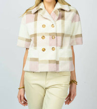 Ivy Jane - Plaid Double Button Fur Top