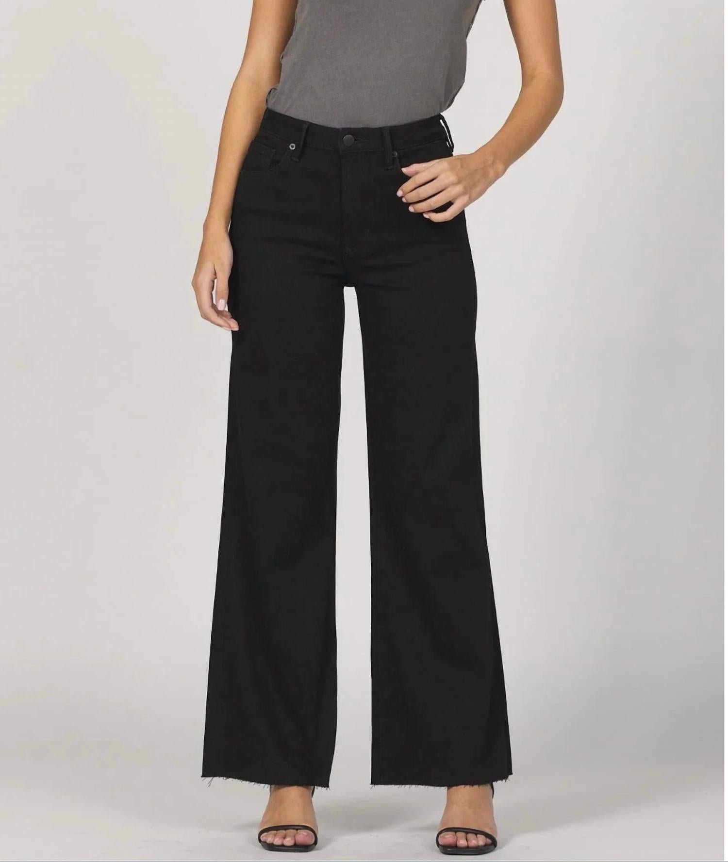 DEAR JOHN DENIM Fiona Wide Leg Jeans in black arrow - women's jeans