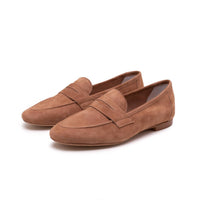 Michele Lopriore Women's Leather Moccassin Shoes in tan - women's flats - alternate view