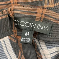 TOCCIN Women’s Grid Puff Sleeve Blouse in black orange - women's blouse - view 7