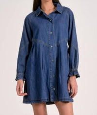 Elan - Long Sleeve Denim Shirtdress