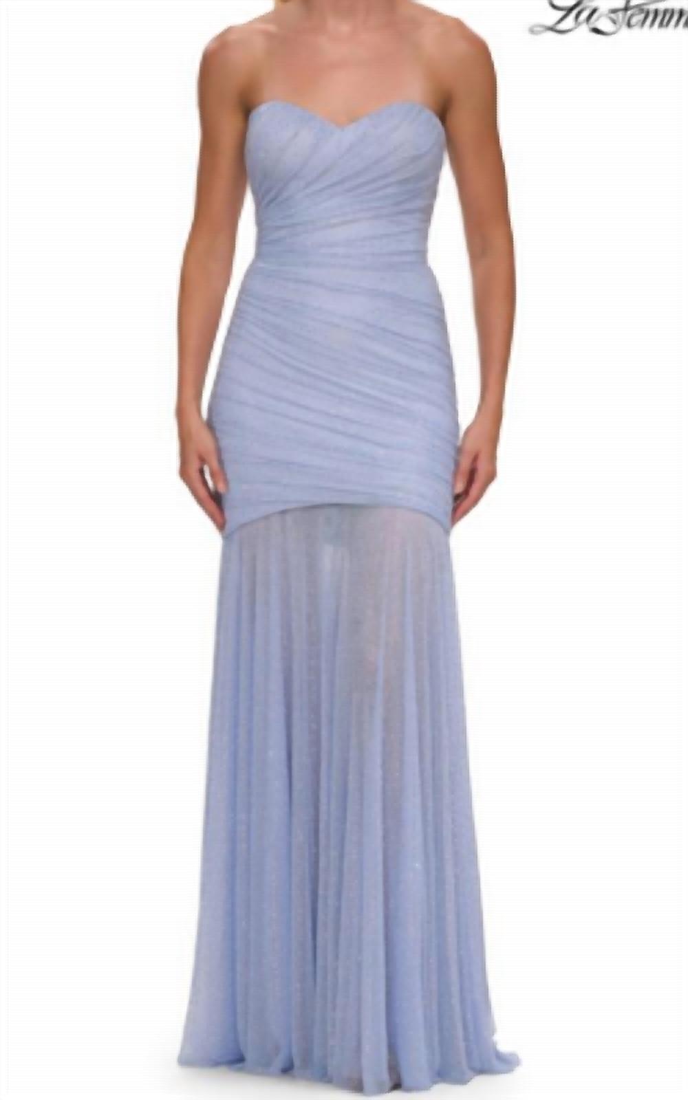 La Femme Strapless Hot Stone Gown in periwinkle - women's dress