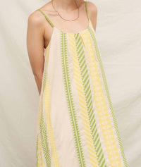 En Creme - Neon Embroidered Cami Maxi Dress