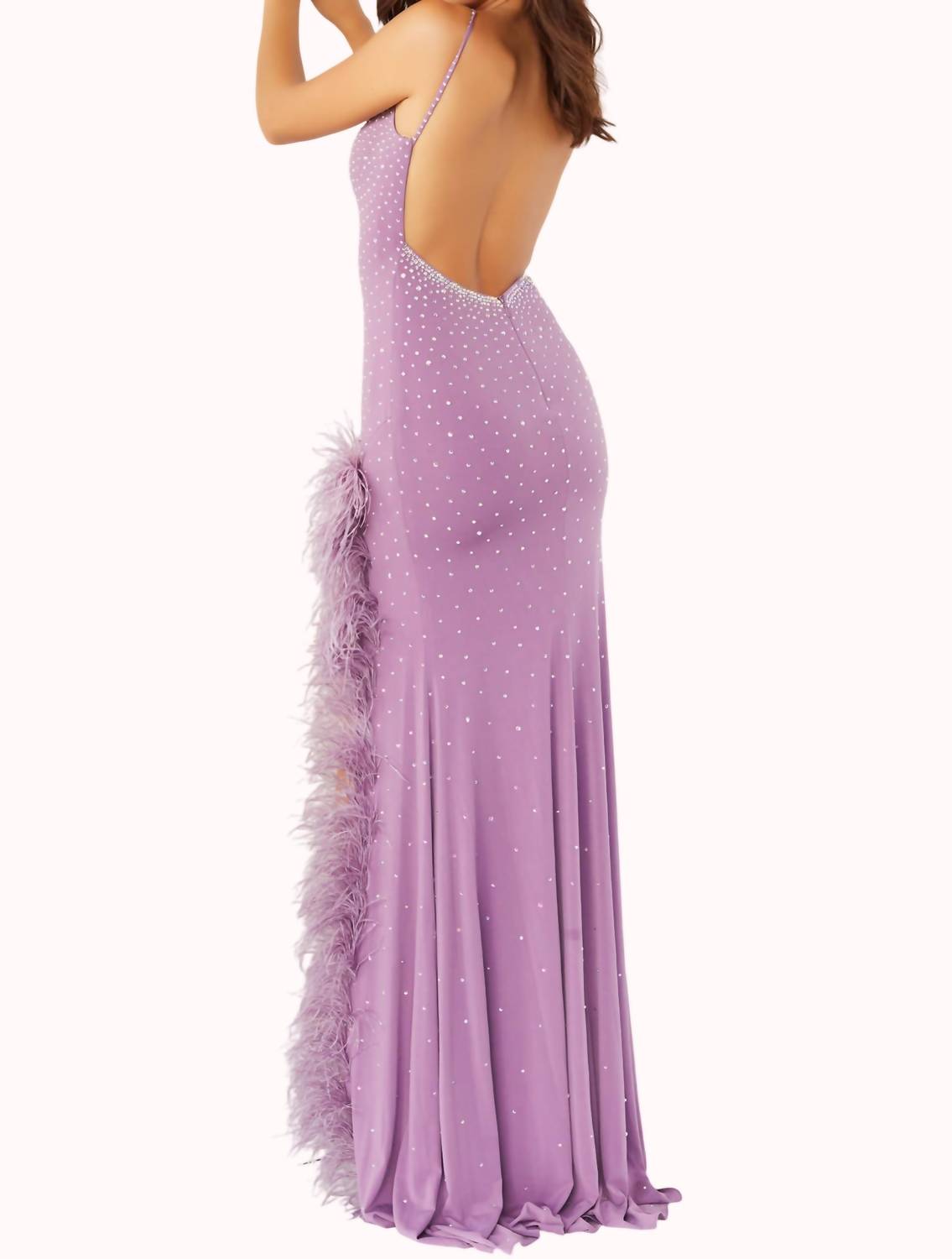 Jovani - Embellished Low Back Party Dress