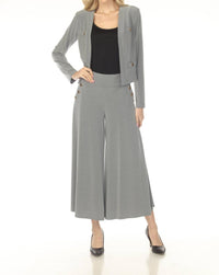 Joseph Ribkoff Open Front Long Sleeve Bolero in grey melange - women's cardigan - view 4