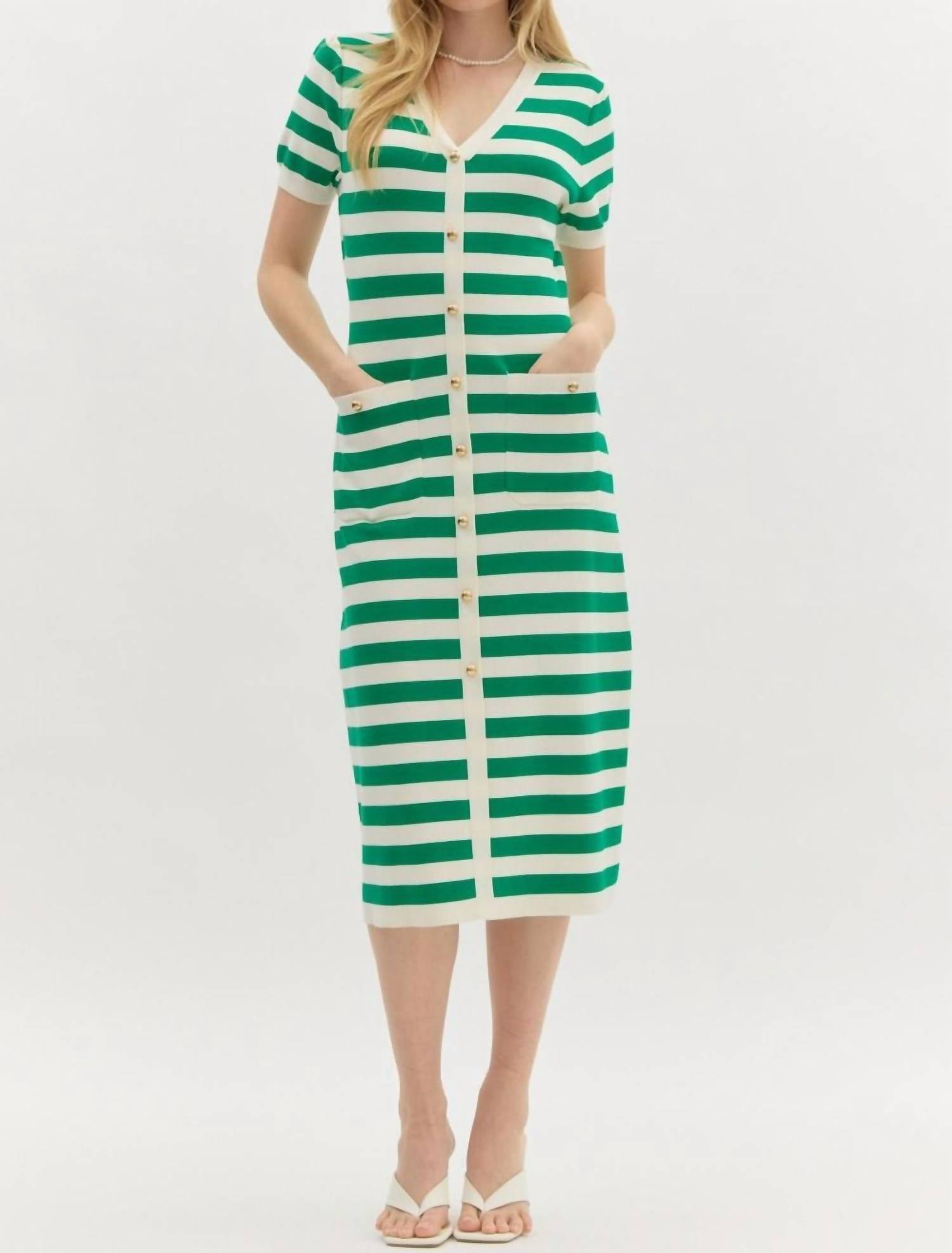 entro Georgina Midi Dress in green - women's dress