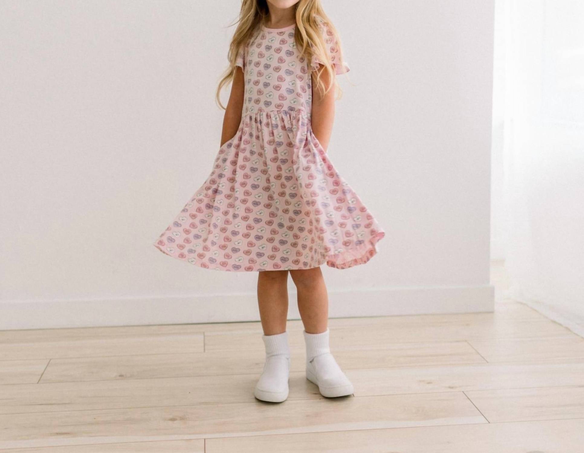 Kickee - Kid's Flutter Sleeve Twirl Dress With Pockets