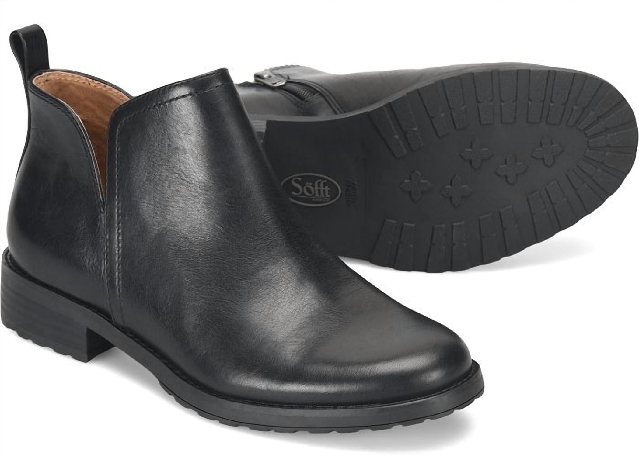 Sofft Women's Beatrice Waterproof Leather Booties in black - women's shoe