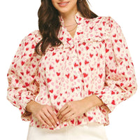 Pinch - Hearts Pattern Blouse Top