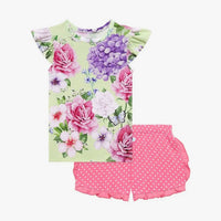 Posh Peanut - Cap Sleeve Shirt And Varsity Short Set