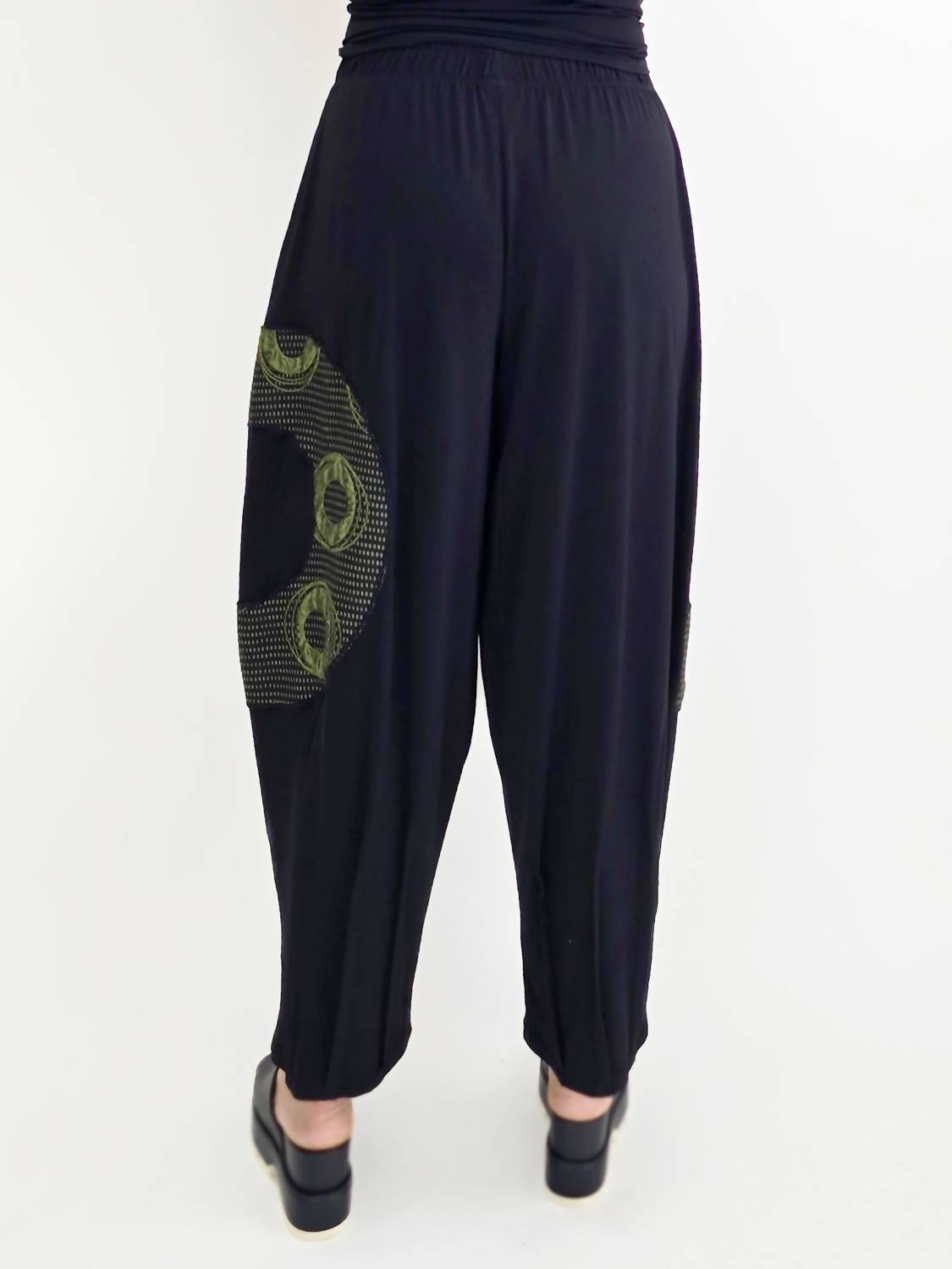 Ic Collection - Ankle Wide Leg Pants With Contrast Fabric