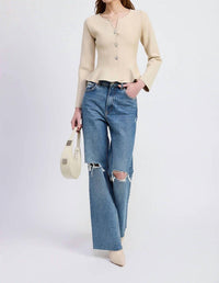 En Saison - Idah Peplum Knit Cardigan