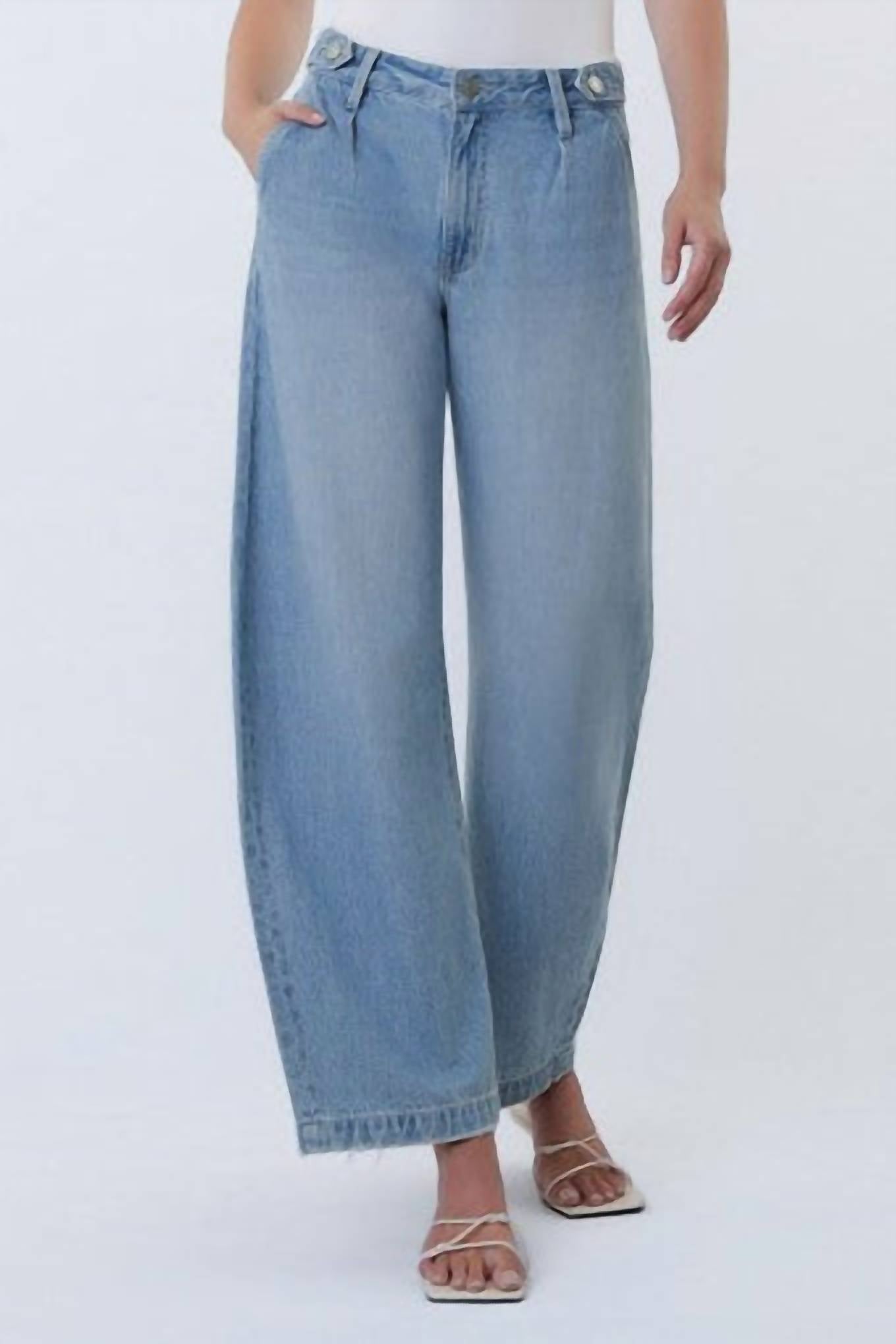 Vervet By Flying Monkey - High Rise Pleated Waist Barrel Jeans
