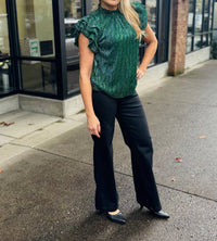 Thml - Metallic Flutter Sleeve Blouse