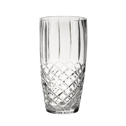 Creative Gifts International - Crystal Linear Vase With Medallion II Pattern - 10" X 5"