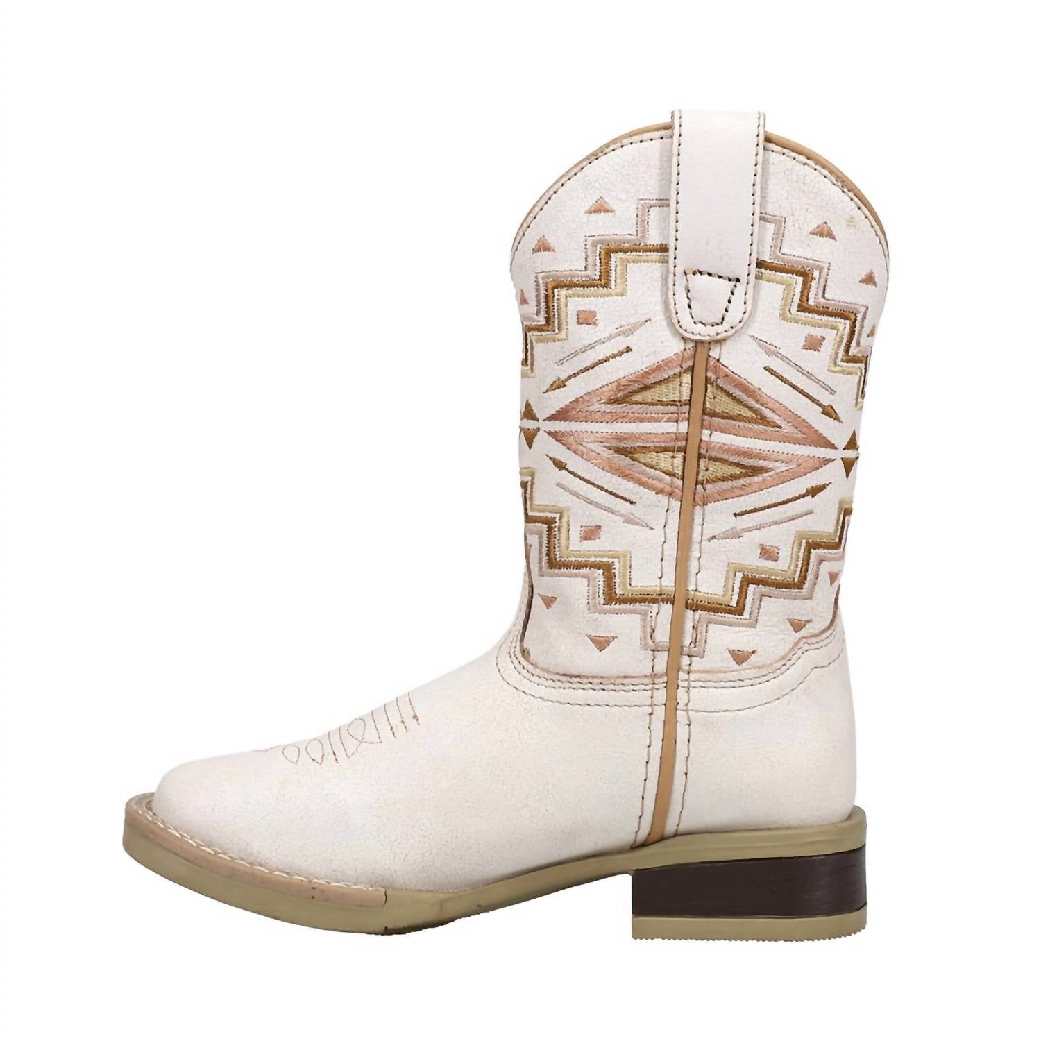 ROPER Kids Monterey Aztec Boot in white - kids' boots - detail view