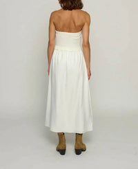 Central Park West - Knit and Woven Skirt Strapless Midi Dress