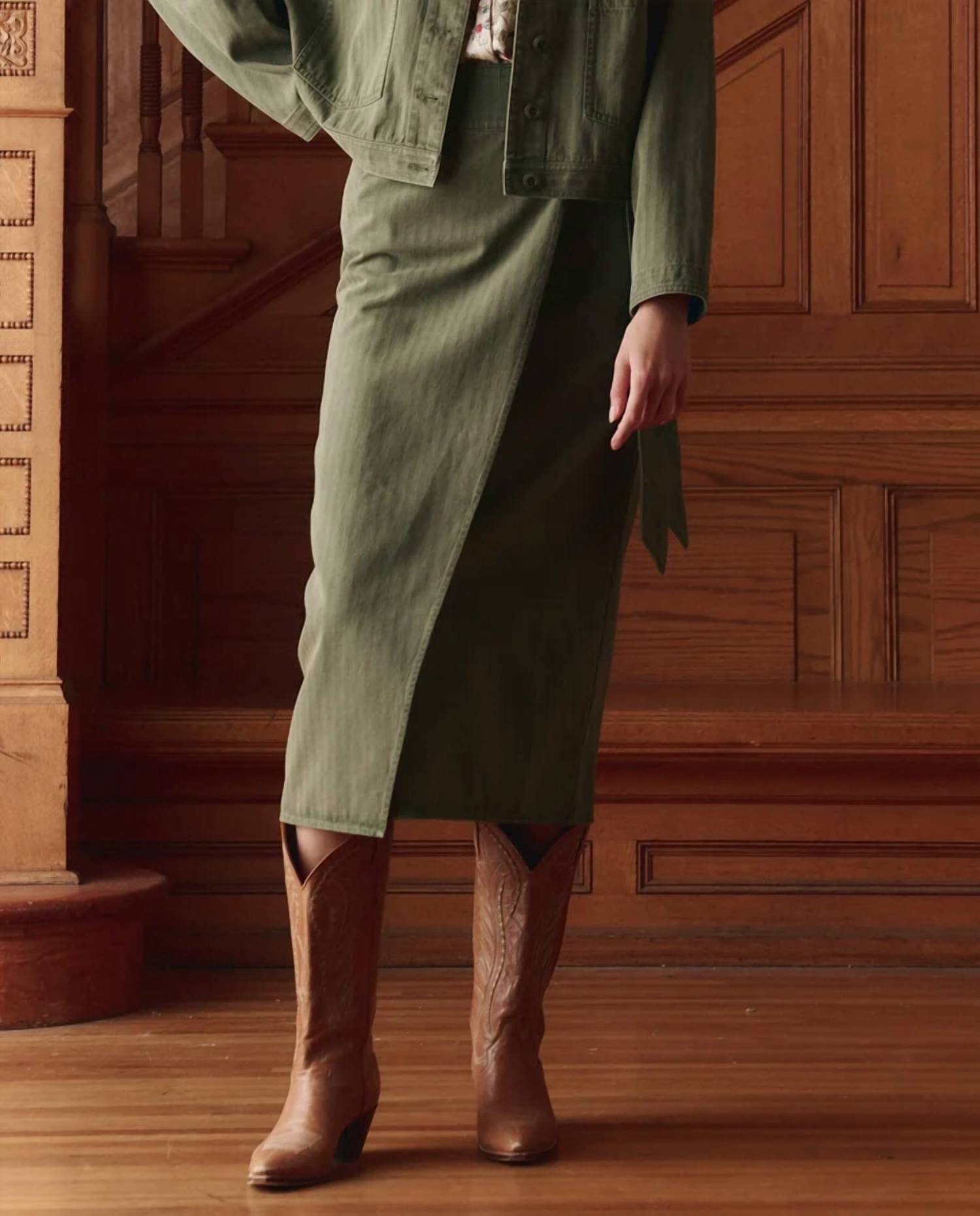 The Great. - Wrap Midi Skirt