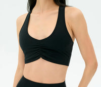 SPLITS59 Airweight Bra With Ruching in black - women's intimate