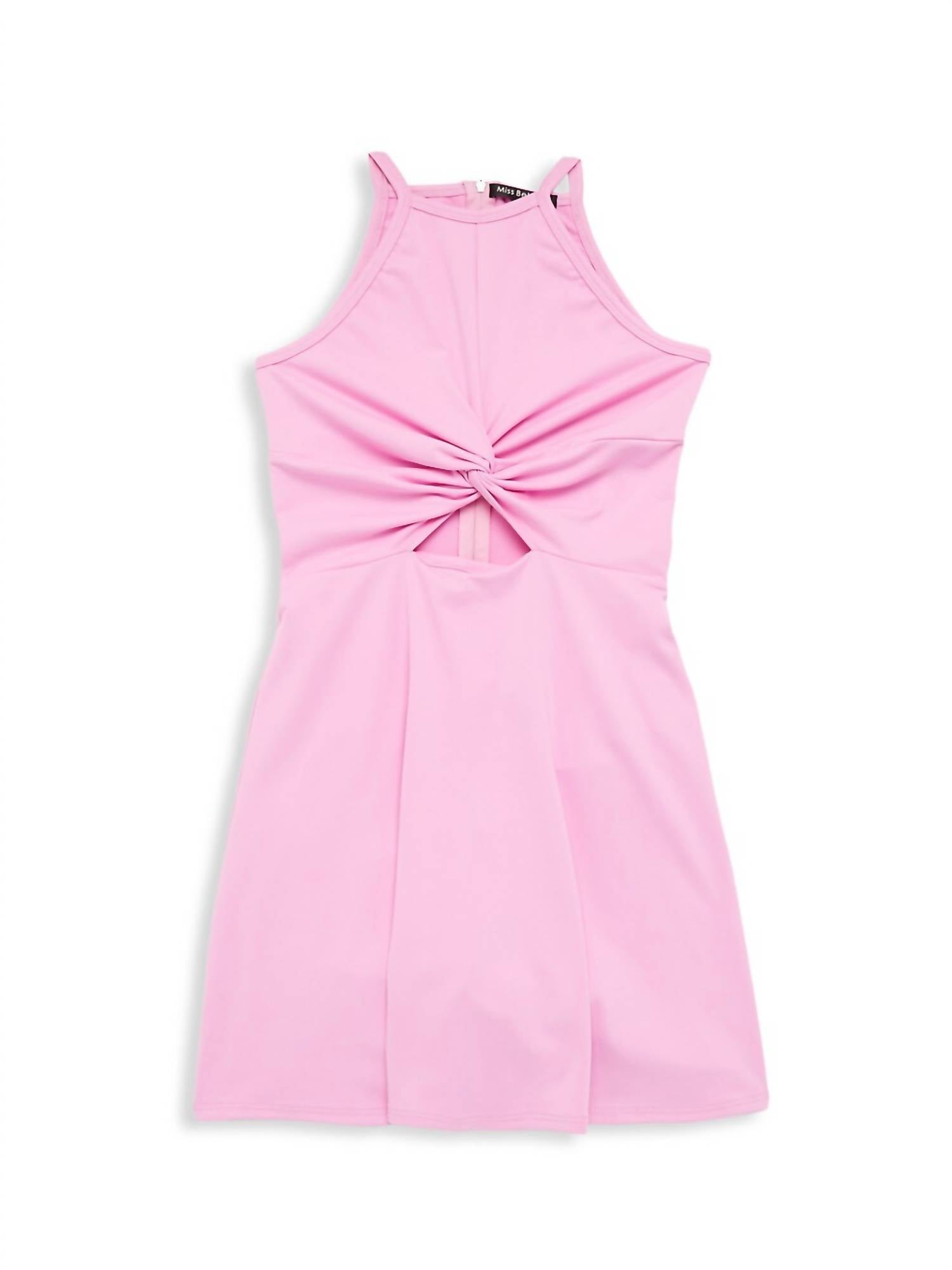 Miss Behave Girls - Girl's Kimberly Knotted Key Hole Mini Dress