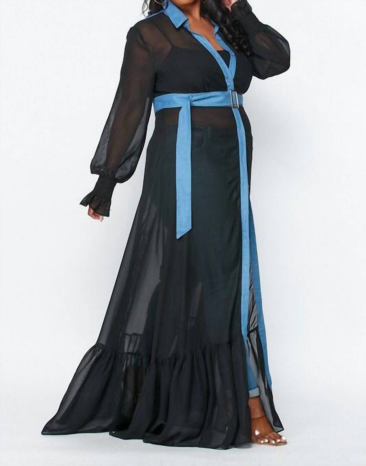 Illord Couture - Maxi Chiffon Cardigan Dress