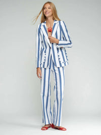 Vilagallo - Striped Jacket With Ruffled Pockets