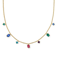Kendra Scott Women's Cailin Delicate Strand Necklace in gold multi mix - women's jewelry - detail view